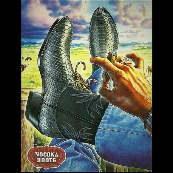 Nocona Vintage USA Texas Black Embroidered Genuine Leather Cowgirl Western Boots - Picture 2 of 10